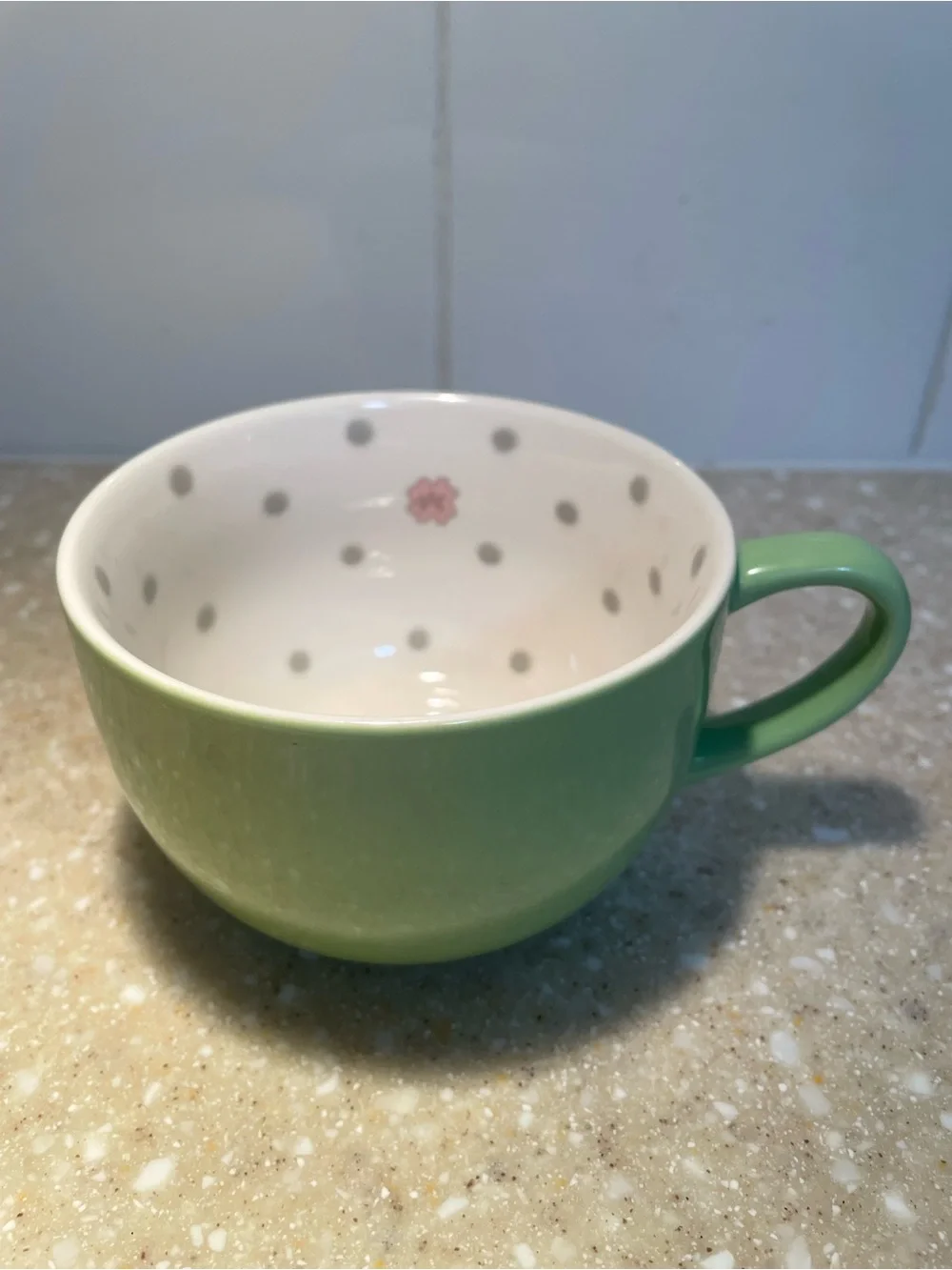2005 Starbucks Pastel Green Polka Dot Mug